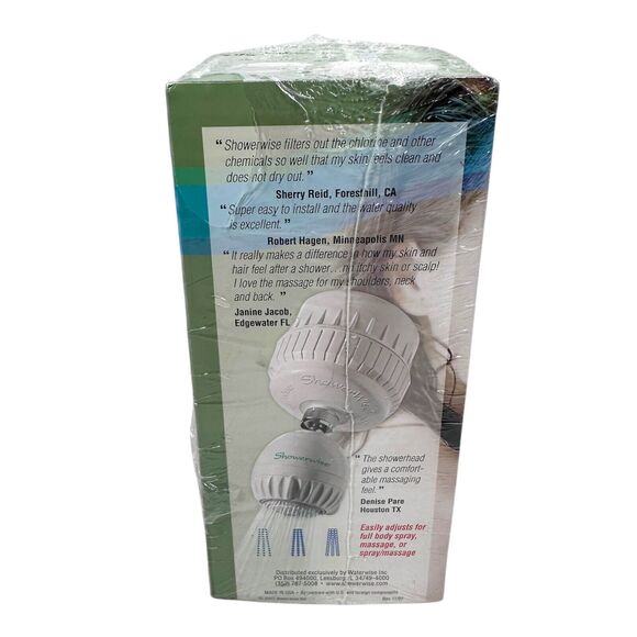 Deluxe Showerwise Filtration System 1195 Reduces Chlorine Massage Showerhead New - Picture 2 of 6